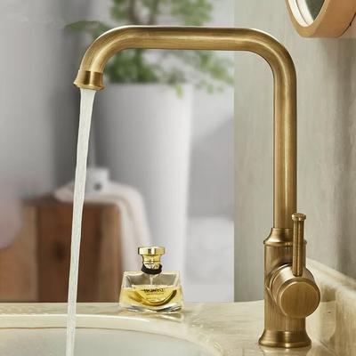 Rubinetto da Cucina Tuqiu Bronzo Antico Rubinetto da Lavello Ottone Dorato Miscelatore Rotazione 360 gradi torneira cozinha rubinetti miscelatori Rubinetto da Cucina