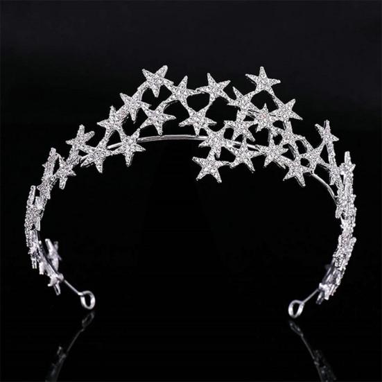 Strass-Stern-Haarreif Haarreif Diadem Krone Braut Hochzeits-Haarschmuck