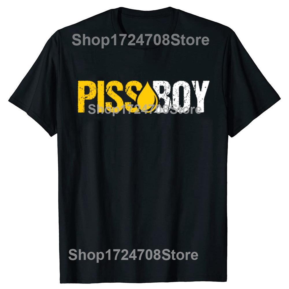 Funny Piss Boy Graphic T-shirts Men Women's Fashion Casual Tshirt 100% Cotton Loose Oversized Pissing Bdsm T Shirt