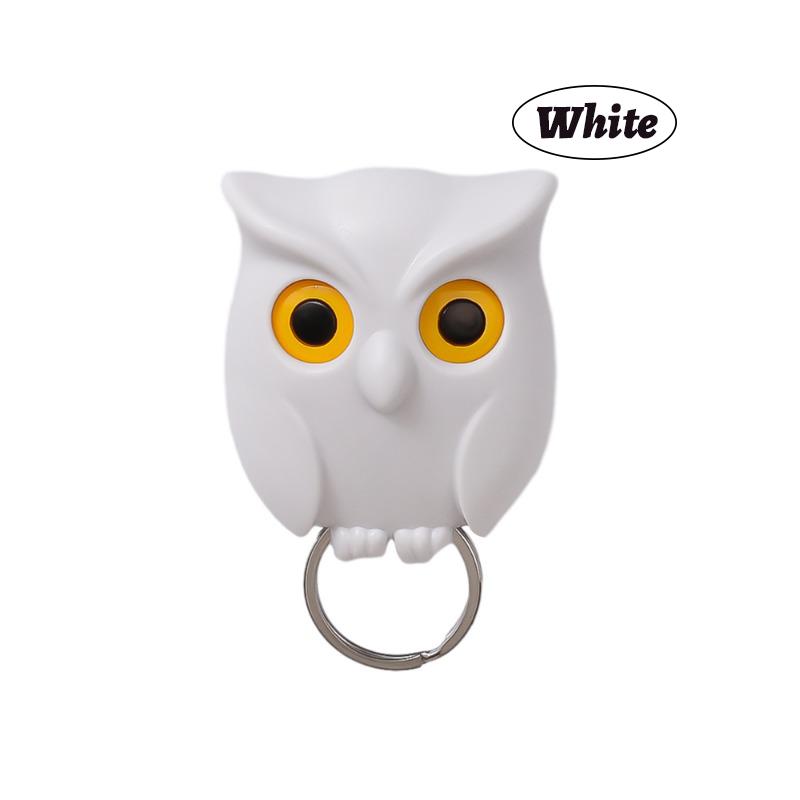 

Creative Winking Owl Magnetic Key Hook Adhesive Sticker Key Storage Door Wall Kitchen Bedroom Storage Funny Gift Kids Room Decor белый