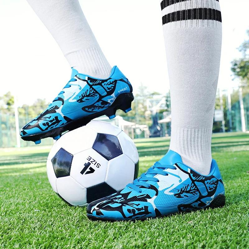 Men Ultra Light Wear-resistant Football Shoes Outdoor Anti-slip Long Nail Sneakers Hot Sale Breathable Comfort Sport Soccer Shoe