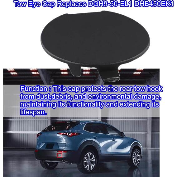 Rear Bumper Tow Hook Eye Cap Cover Compatible for Mazda 2020-2023 CX-30 CX30 Black Textured,Tow Eye Cap Replaces DGH9-50-EL1 DHB450EK1