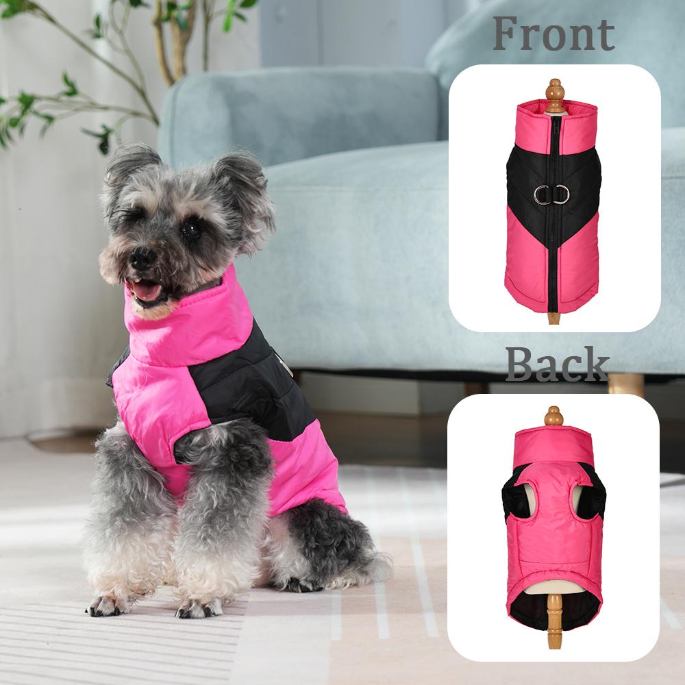 Cozy Puppy Clothes Winter Windproof Jacket Coat Warm Solid Pet Zipper Costumes For Small Medium Dogs Cats French bulldog Outfits