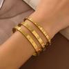 18K Gold-Plated Titanium Steel Zircon Bracelet for Women - Luxury and Colorfast Design