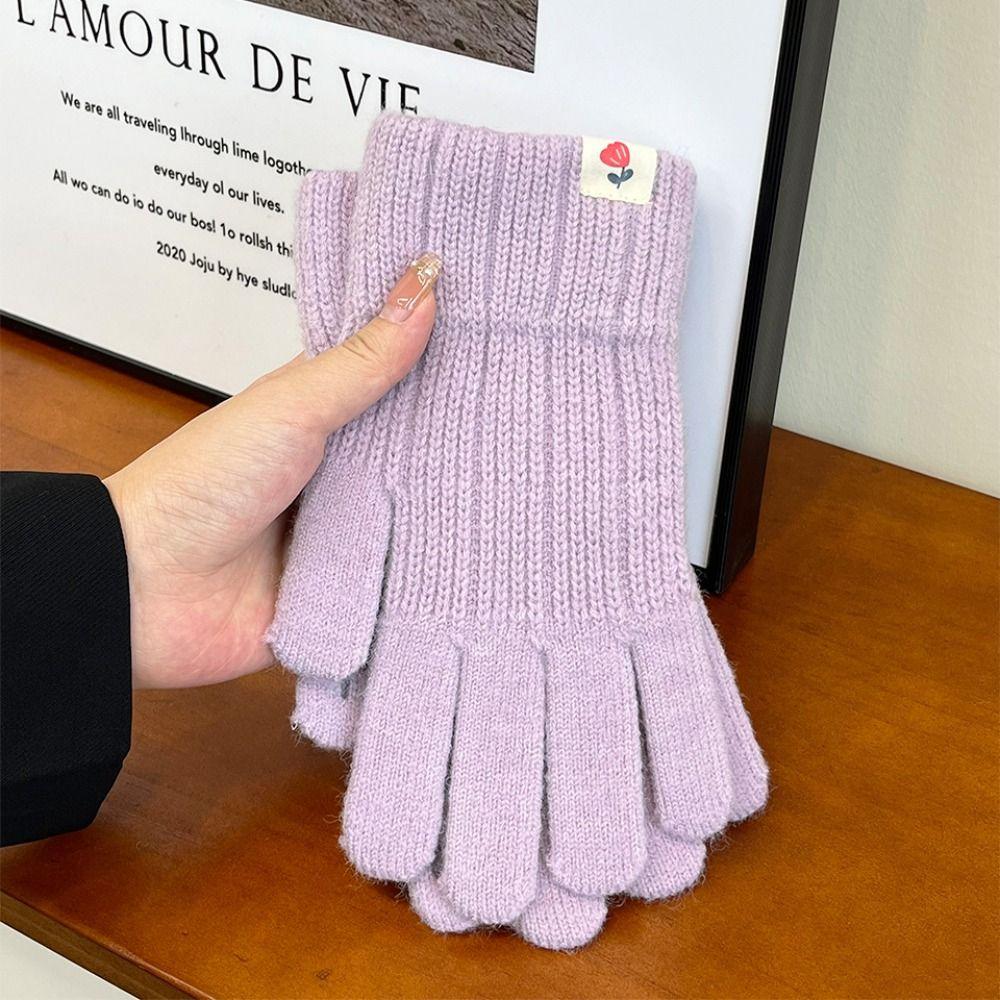 Thicken Knitted Gloves Windproof Touch Screen Gloves Casual Women Men Gloves
