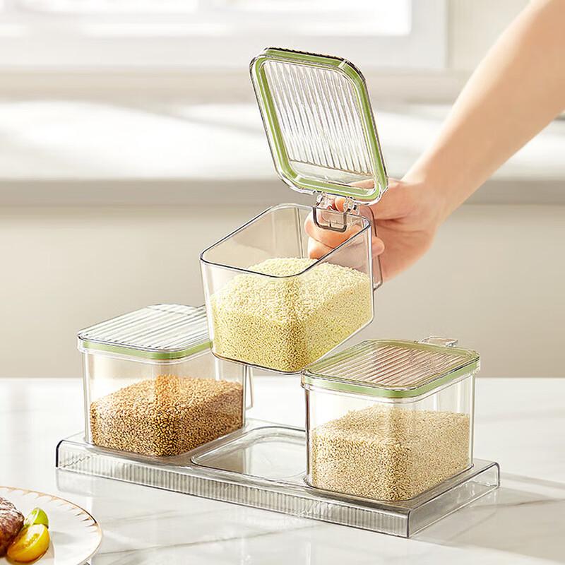 Airtight Handle Spice Jar Set with Base