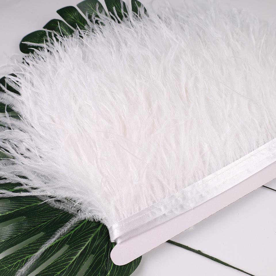 Ostrich Feathers Trim 13-18 CM Plumes on Ribbon Selvage For DIY Wedding Sewing in Dress Decoration Crafts Accessories Wholesale