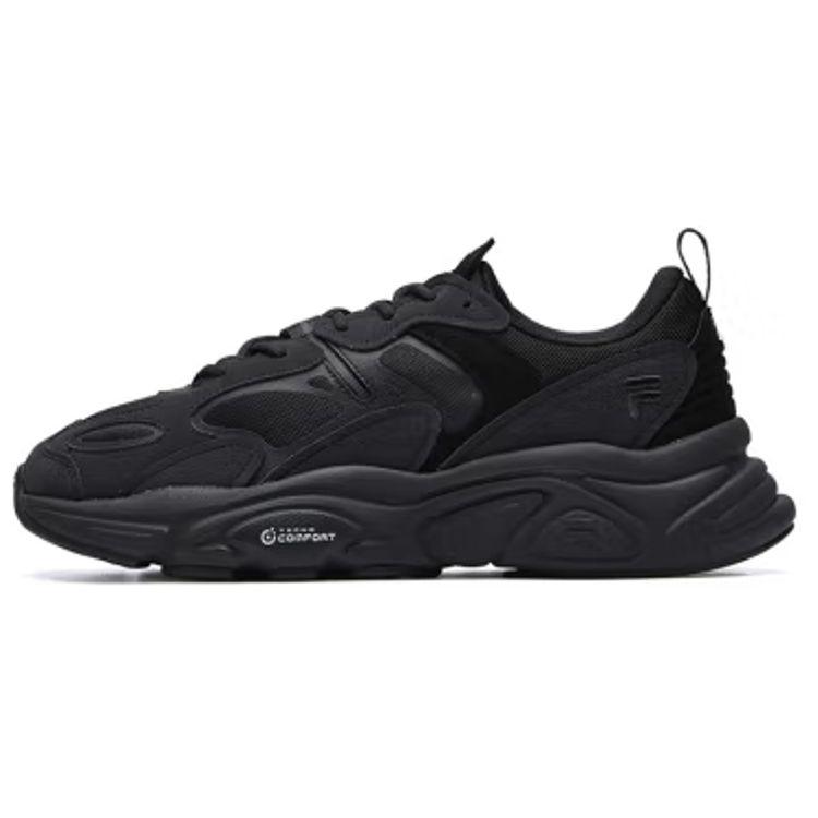 Fila Mars 2.0 Fabric Synthetic Leather TPU Sports Retro Round Toe Lace-Up Shock Absorbing Non-Slip Wear-Resistant Low-Top Casual Shoes F12M131116FBK