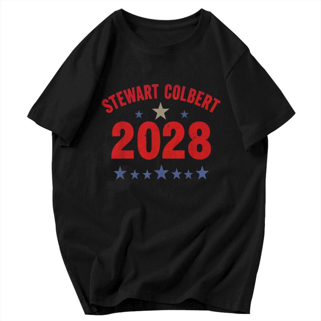 Men T Shirt Stewart Colbert 2028 Funny Retro Idea Y2K Graphic Short Sleeve Unisex Clothing T Shirts