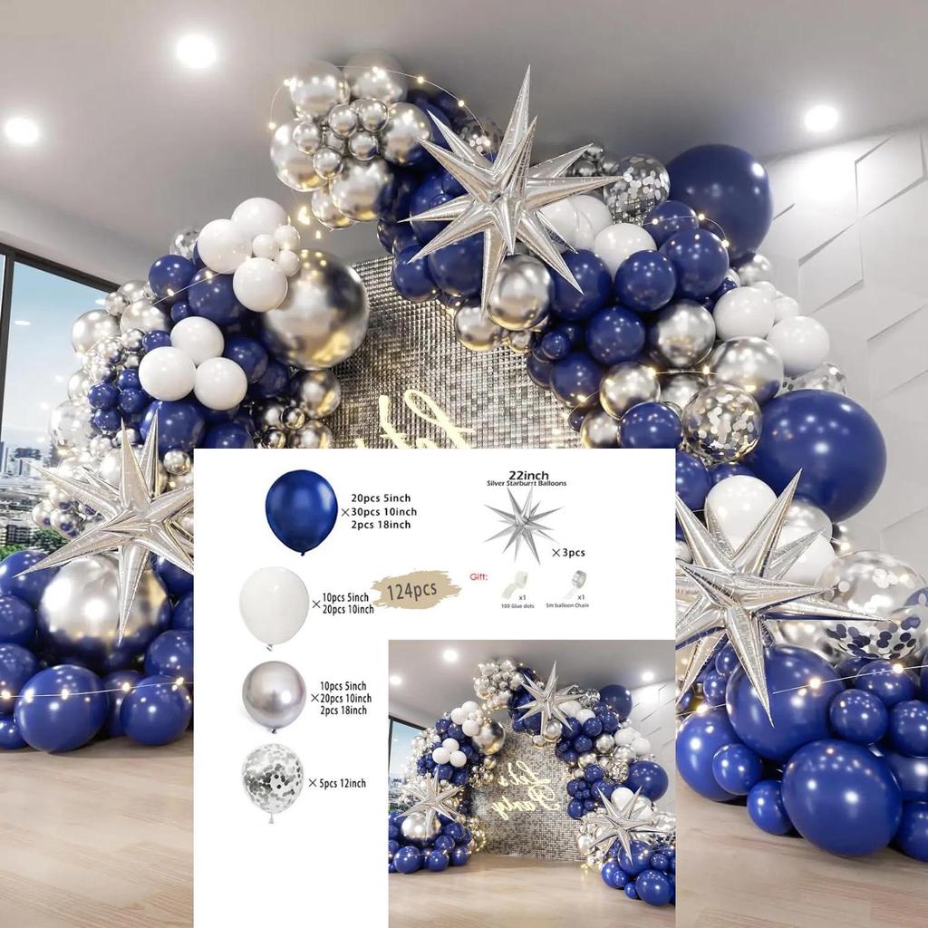 Exploding Star Balloon Chain Set for Parties and Events - Advanced Decorative Background