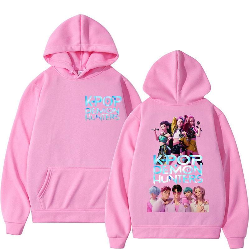 Fashion Kpop Demon Hunters Hoodies Men Women Rumi Mira Zoey Saja Boys Printed Sweatshirt Fleece Warm Casual Loose Street Hoody