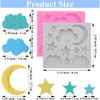 Moon Silicone Mold, 2Pcs Cloud Silicone Mold Star Moon Clouds Shaped for DIY Cake Cookie Candy Baking Sugar Fondant Cakes Decorating Candy Making