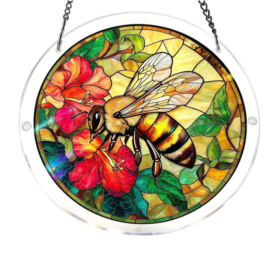 Acrylic Puzzle Suncatcher, Stained Glass Window Hanging Ornaments, DIY Jigsaw Puzzle Sun Catcher Kit for Home, Garden Decor, Gift for Women,