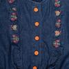 Denim Playsuit with Small Embroidered Flowers 100% Cotton Child CHEVIGNON
