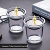 Luxury Windproof Glass Ashtray with Lid for Home and Office