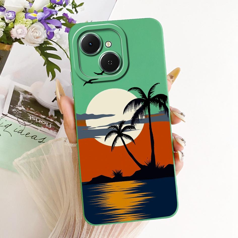 For Tecno Spark 40C Case KM4k Fashion Painted Liquid Silicone Soft TPU Shockproof Cover For Tecno Spark40C Pop 10 Pro Phone Case