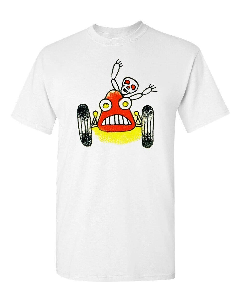 Ringer Tee T shirt Vtg Tattoo Art American Traditional Skull Hot Rod Drag Race 4 2XL