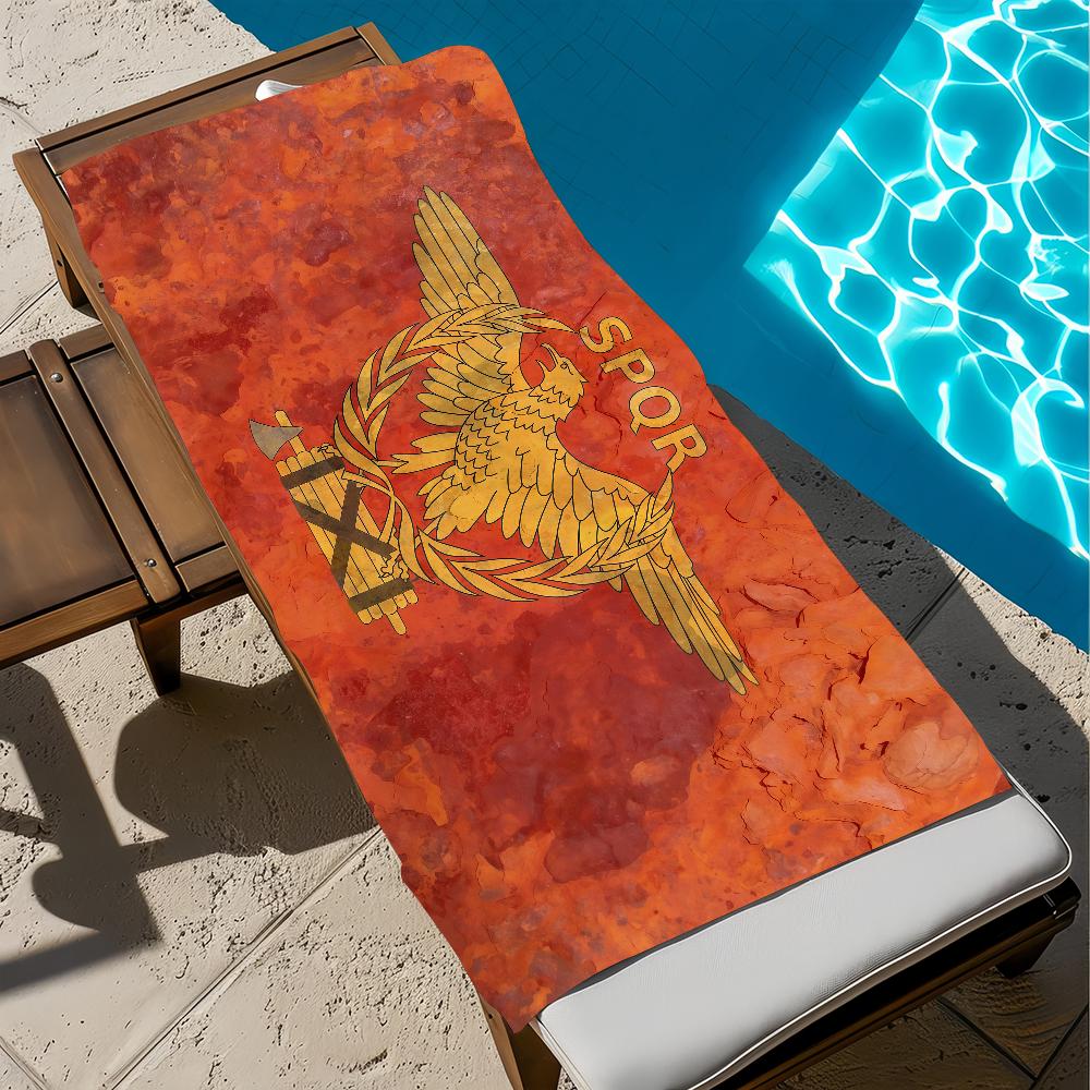 Toalla con Logo SPQR Romano Playa Baño Secado Rápido Ligera Portátil Sauna Camping Piscina Natación Viaje