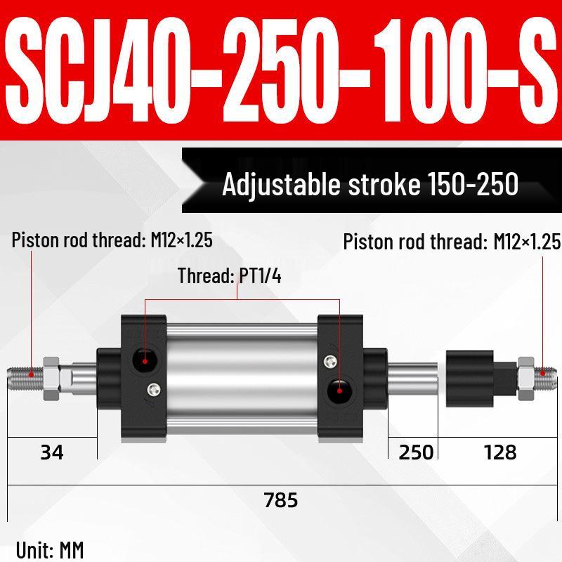 SCJ Adjustable Stroke High Thrust Pneumatic Cylinder SCJ32-160