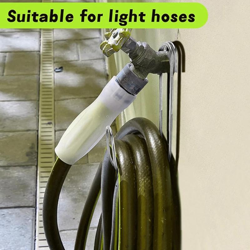2PCS Flexible Garden Hose Storage Hook Weatherproof 304 Stainless Steel Water Pipe Hangers Outdoor Equipment Organizers