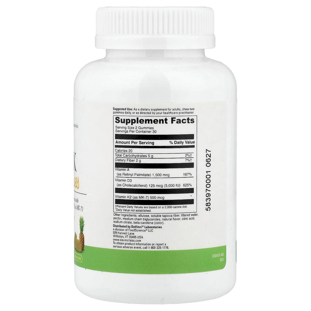 DaVinci Laboratories, APK Gummis, Ananas, 60 Gummis