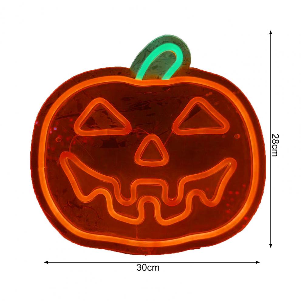 Halloween Pumpkin Wall Lamp Halloween Pumpkin Neon Sign Light Up Acrylic Led Wall Decor for Bedroom Kids Room Bar Party for Room