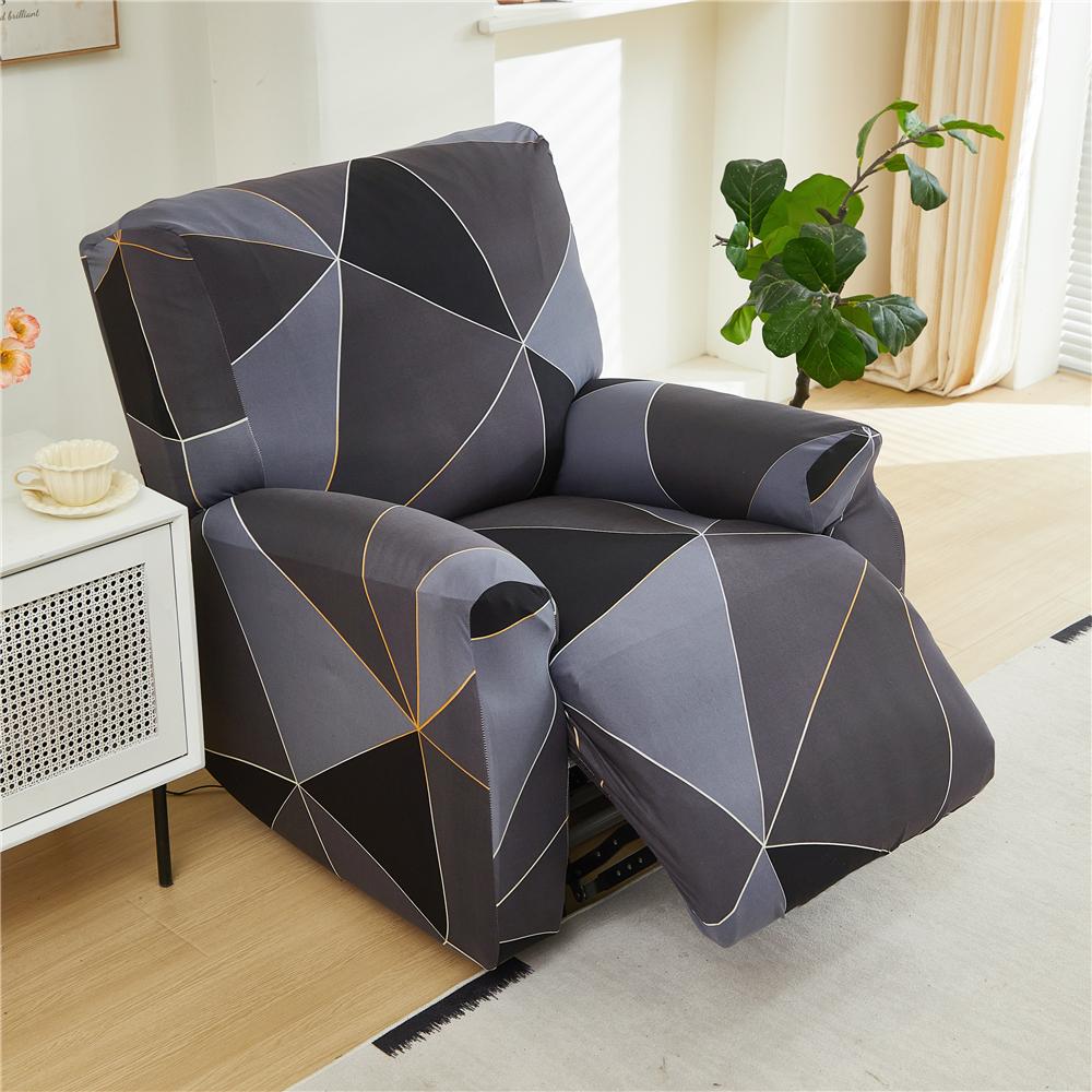 Recliner Chair Cover 4-Pieces, Stretch Sofa Slipcover 1 Seater Sofa Covers for Living Room Furniture Covers with Elastic Bottom