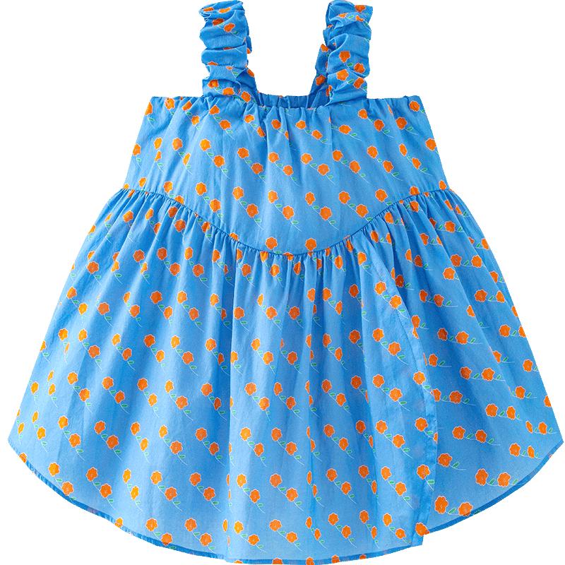Mini Balabala Girls  Sweet Floral Suspender Dress 120