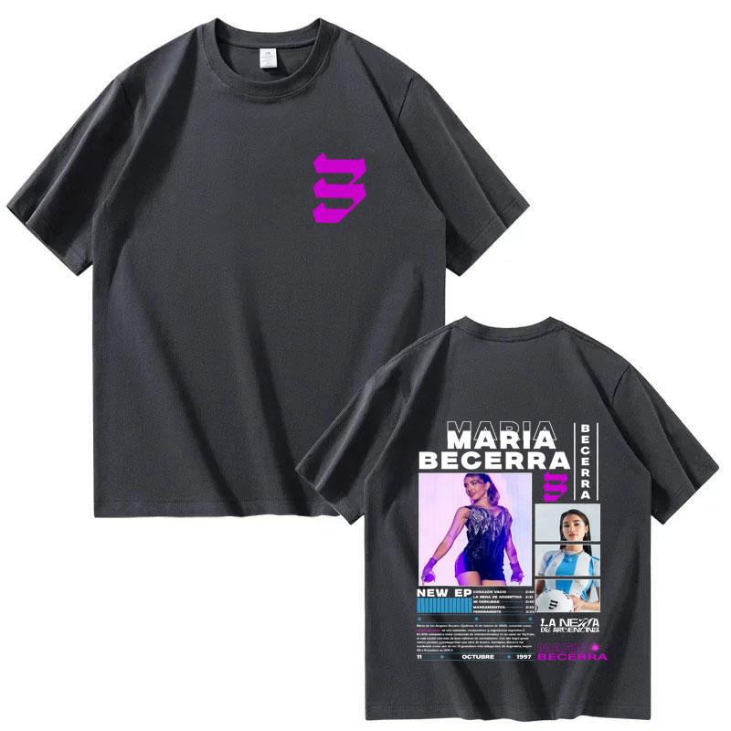 Fashion Singer Maria Becerra La Nenas Album Highquality Unisex and Women 2025 Summer Pure Cotton 100 Printed Loose Tshirt