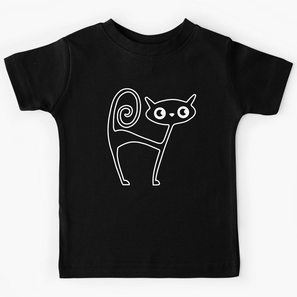 Cute Black Cat Kids T-Shirt 130