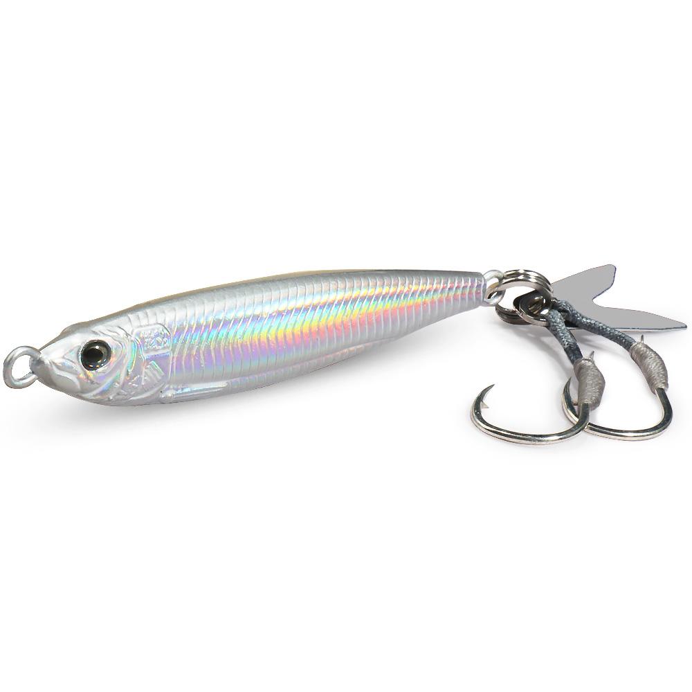 GOBAIT Metal Jig Lure 20g 30g 40g Spinner Spoon 3D Eye Color Laser Spinning Fishing Tackle Blade Hook Swimbait Pesca VIB Bait