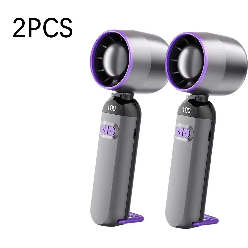 

2 ШТ. Портативный ручной вентилятор Ручной вентилятор с технологией Air Turbo 3 В 1 Складные маленькие персональные вентиляторы для путешествий, работы на открытом воздухе, шопинга 2pcs фиолетовый