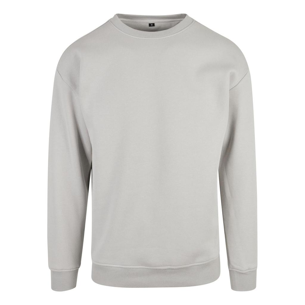 Build Your Brand Einfarbiges Sweatshirt mit Rundhalsausschnitt für Herren