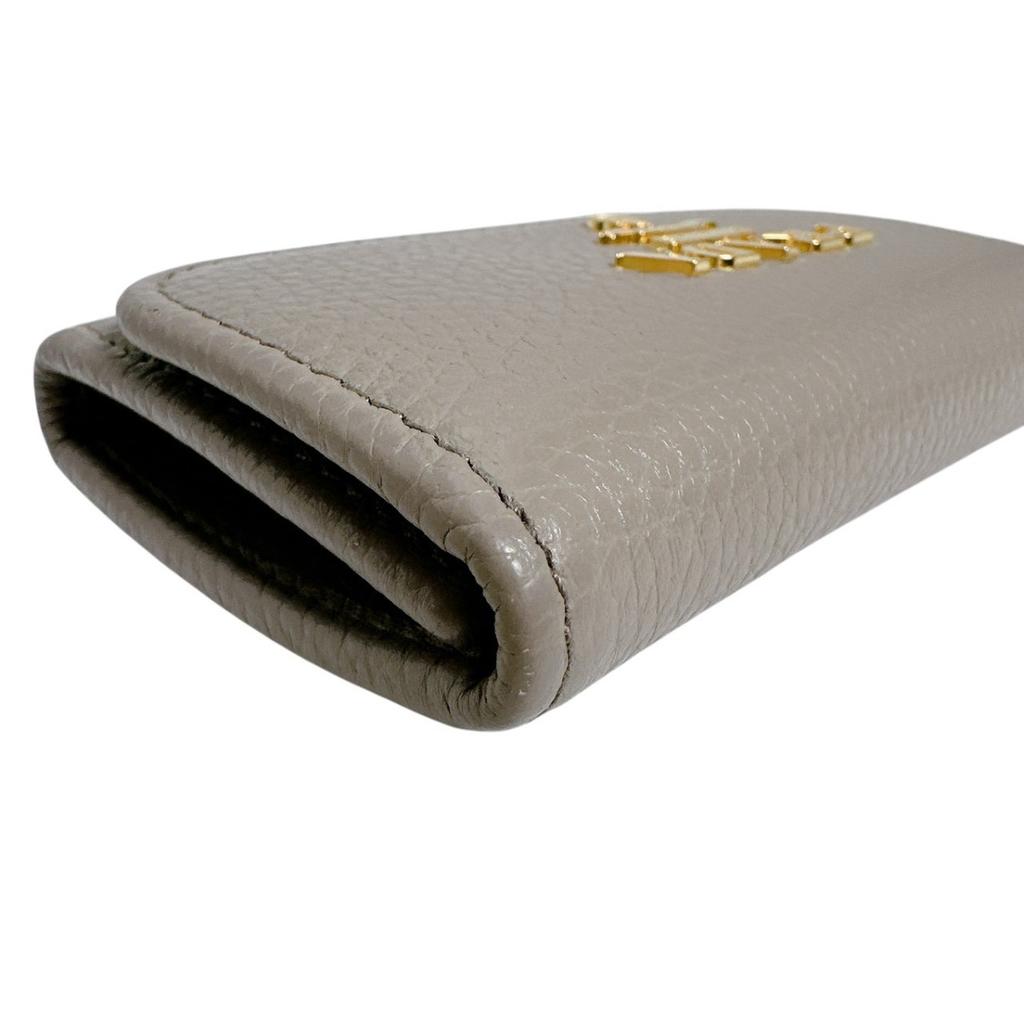 Prada Vittero Grain Leather Safiano Key Holder  Leather Gurege Women 1PG222 Used
