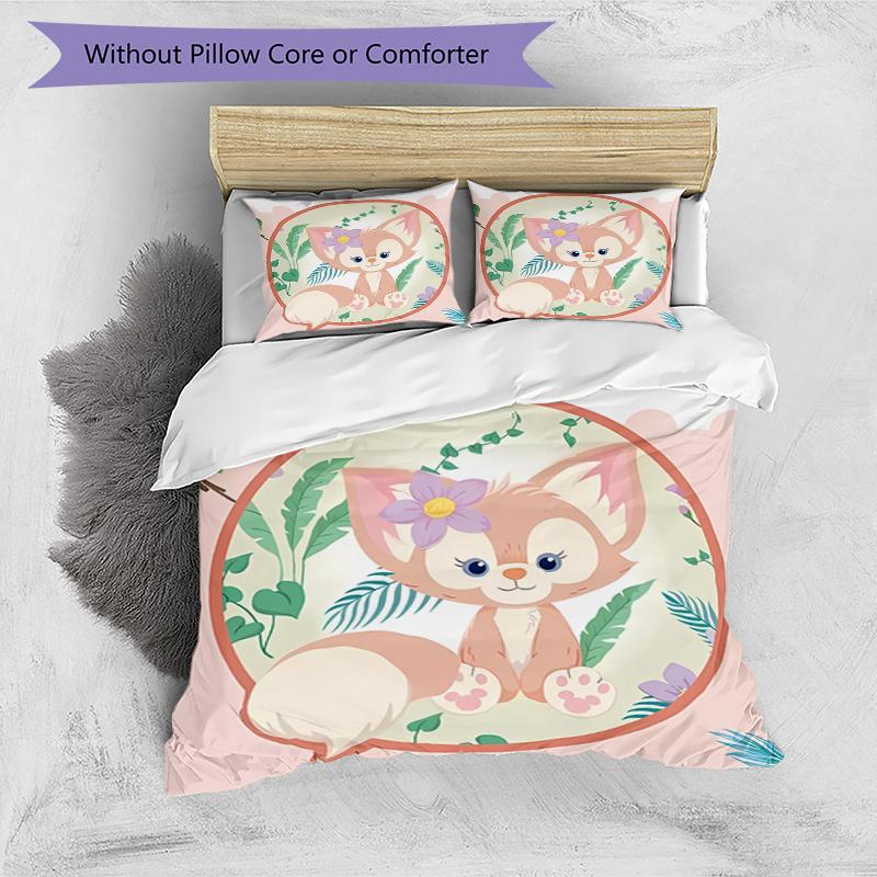 Fox Garden Design Bed Bedding Set 1 Duvet Cover + 2 Pillowcases Soft Breathable Household Bed Linens