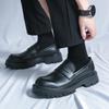 2025 Thick-Soled Black Height-Boost Men's Casual Slip-On Loafers