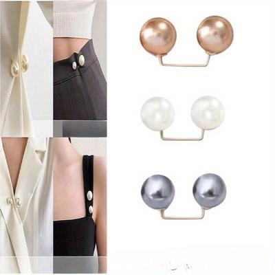 Pearl Brooch Pins For Clothing, Anti-Slip Safety Pin For Dress Waist Cinching, Collar Adjusting, Scarf Securing, Accessories