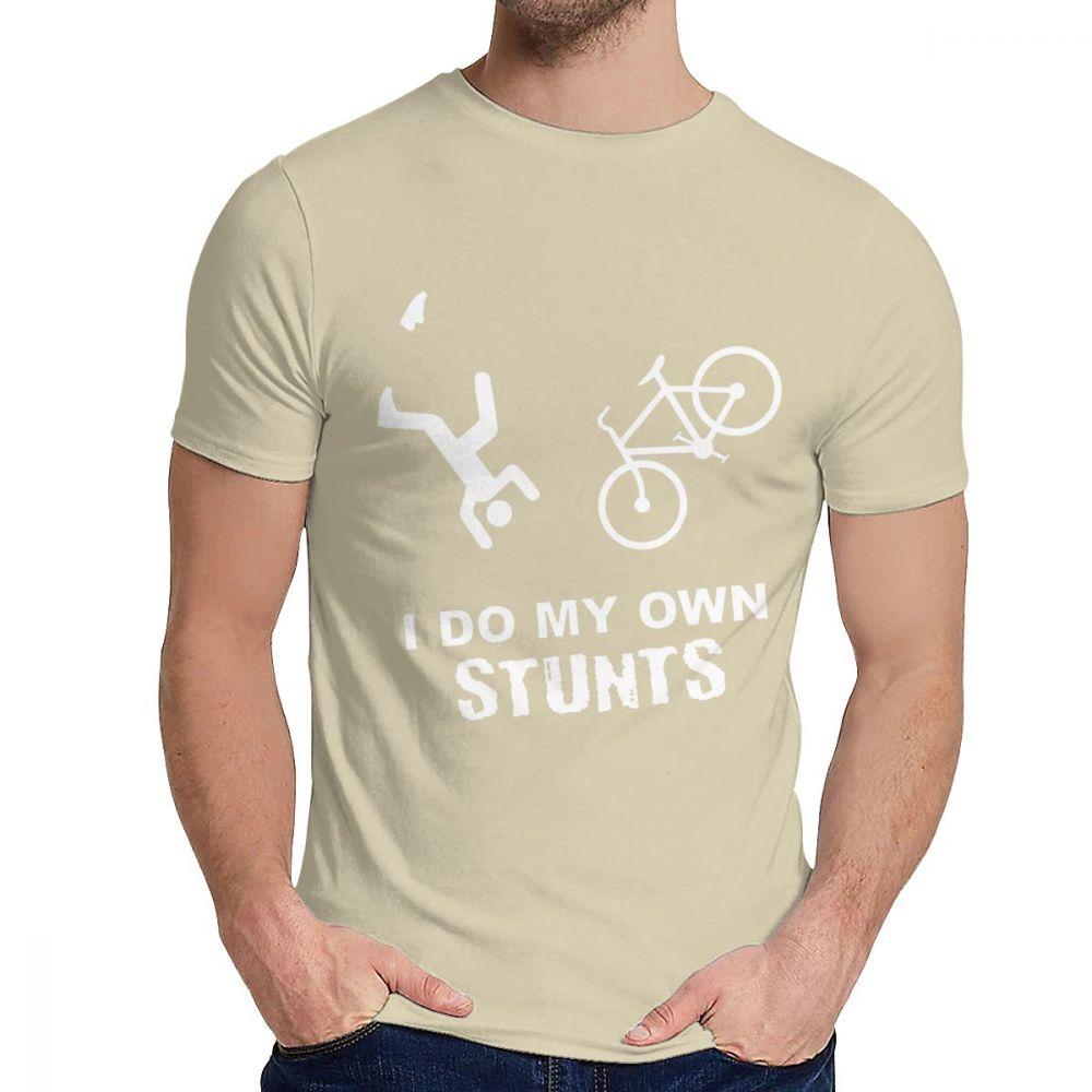 Faccio le mie acrobazie in bicicletta Maglietta Divertente da Bici Casual Girocollo Uomo Geek S