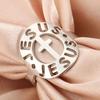 LIKGREAT Classic Lord Jesus Fish Cross Finger Rings Women Men Stainless Steel Retro Christian Religious Blessing Amulet Jewelry