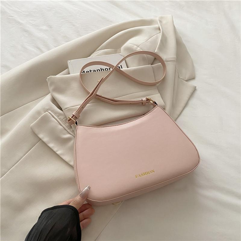 Solid color large capacity new beautiful 2025 temperament new fashionable solid color simple single shoulder underarm messenger bag women