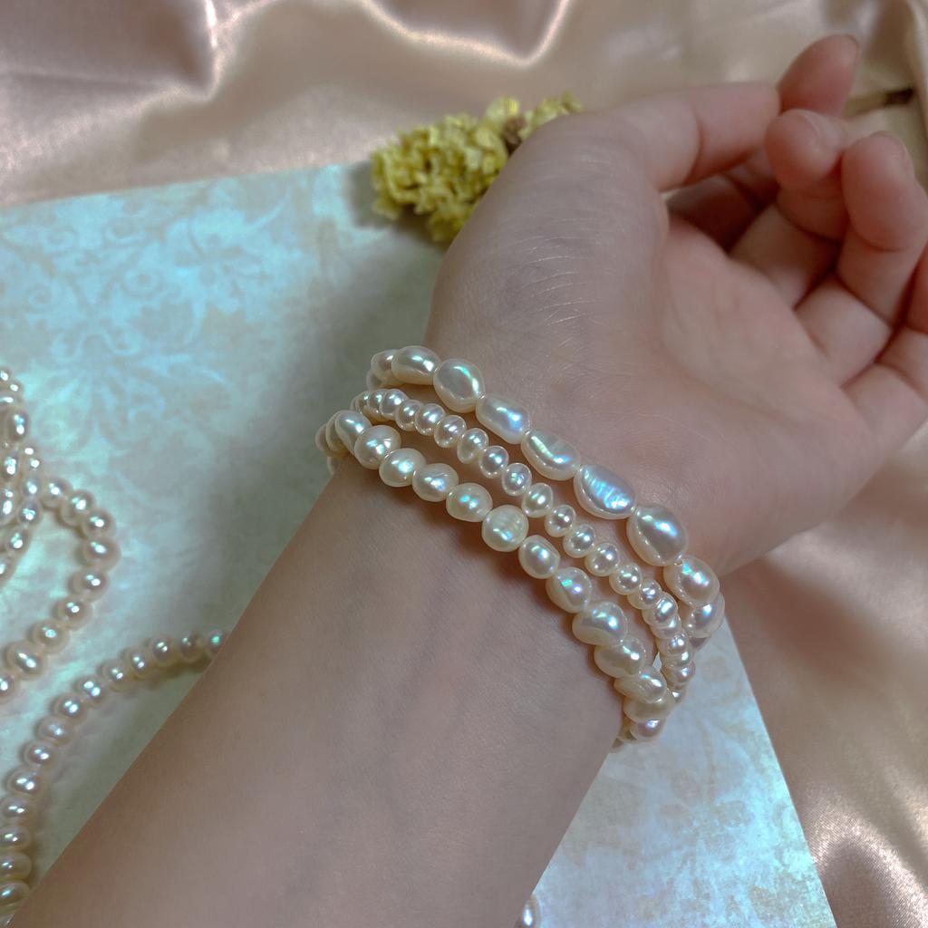 Feedback Natural Baroque Freshwater Pearl Bracelet Women's Elastic Line Elastic String Rope Bracelet Simple Versatile Wholesale