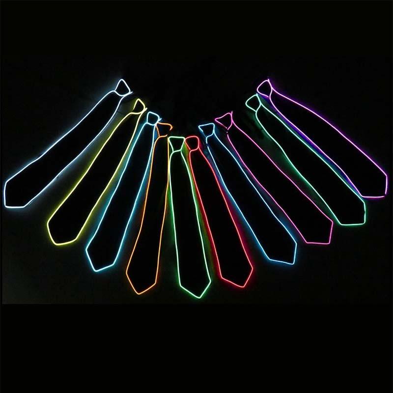 Led Glow Tie Vibrant Colorful Light-up Tie For Parties Bars And Ktv Events