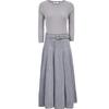ONLY Women's Ribbed Knit Midi Dress with Mixed Material Splicing