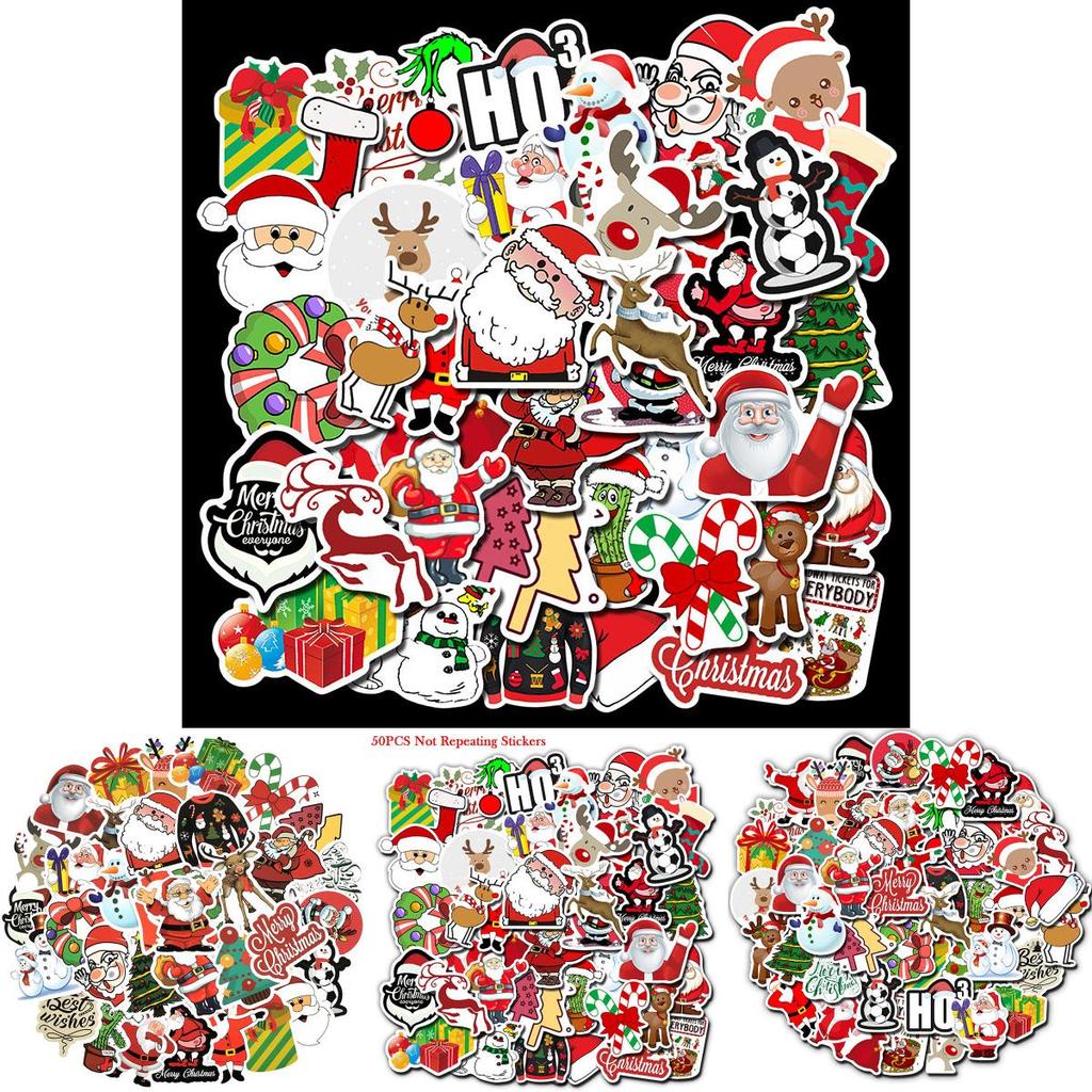 Vibrant Multi-color Christmas Series Stickers Ideal For Cars And Luggage