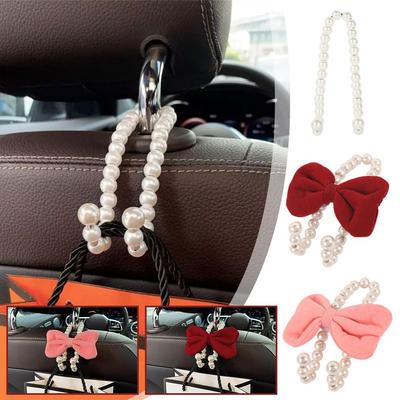 Fiocco Fiocco Gancio Auto Elegante Lega Perla Organizzatore Auto Adorabile Gancio a Clip Appendiabiti Schienale Fiocco Nodo Sedile Auto Durevole Auto Auto Sty O7Q5