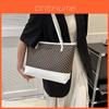 Sac Tote Tendance à Grande Capacité Pour Femmes Avec Design Color Block Élégant En Noir Blanc Marron Ou Kaki