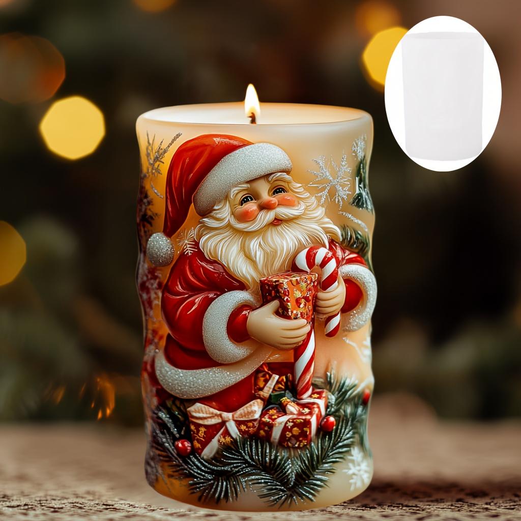 Santa Claus Candles Lying on the Christmas Tree Silicone Mold Christmas Gift Box Christmas Tree Climbing Santa Claus Resin Molds
