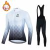 Mens Winter Cycling Jersey Long Sleeve Fleece Thermal Bike Wear Road Outdoor Sports