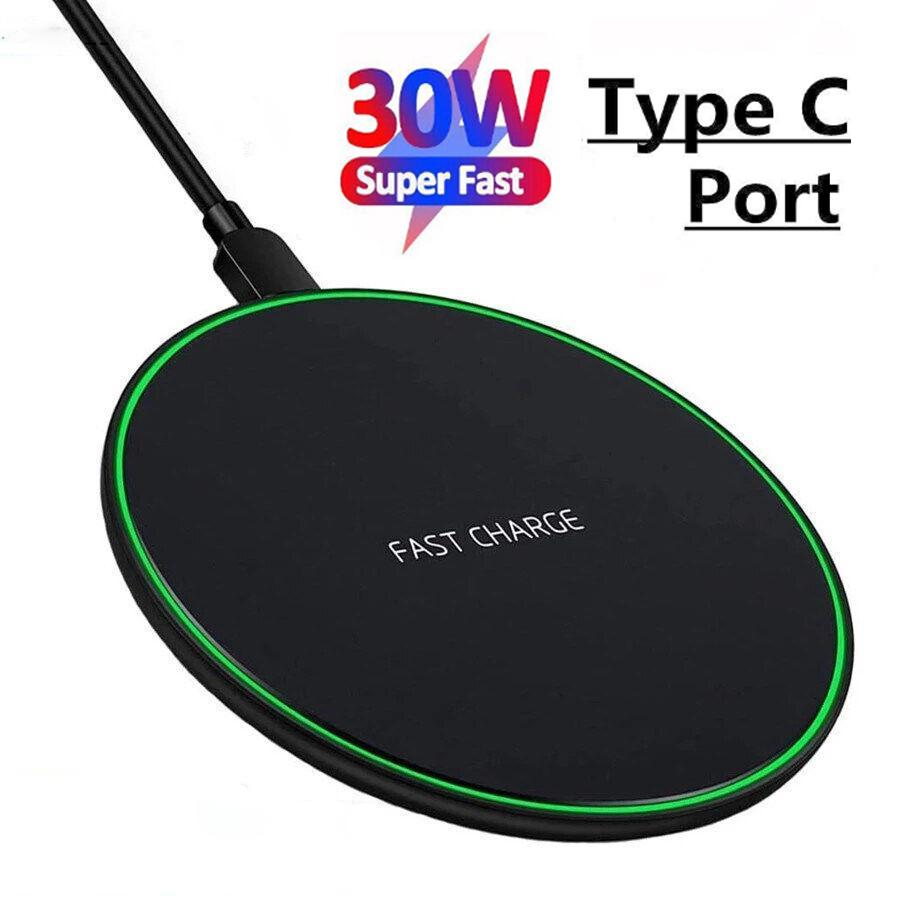 30W Wireless Charger USB C Fast Charging Pad Quick Charge QC 3.0 Fast Charging