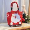 Cartoon Reindeer Santa Claus Knitted Bucket Bag For Women  Large Capacity Portable Handbag Christmas Knitted Gift Bag